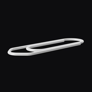paper clip ,Minimalist Office Supplies on white background ,3D RENDER photo