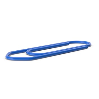 paper clip ,Minimalist Office Supplies on white background ,3D RENDER, photo