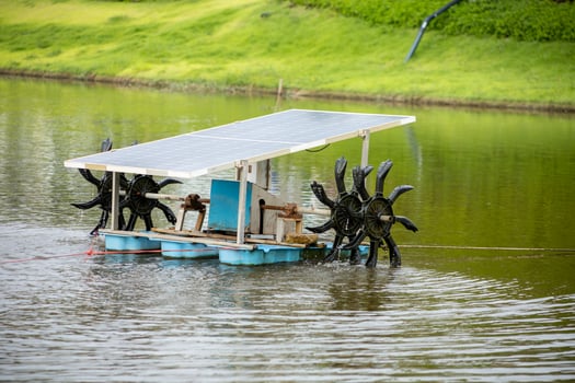 Turbine baler Installed in the pond photo
