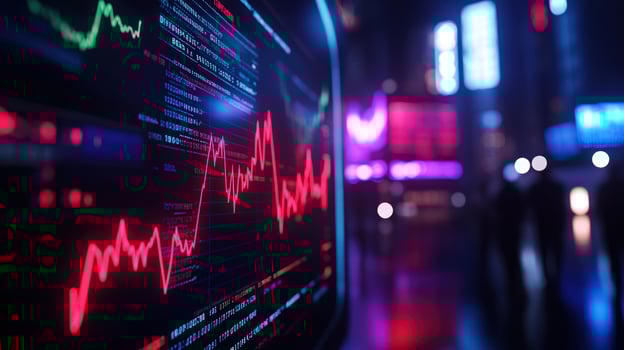 Night City Stock Market Data Display photo