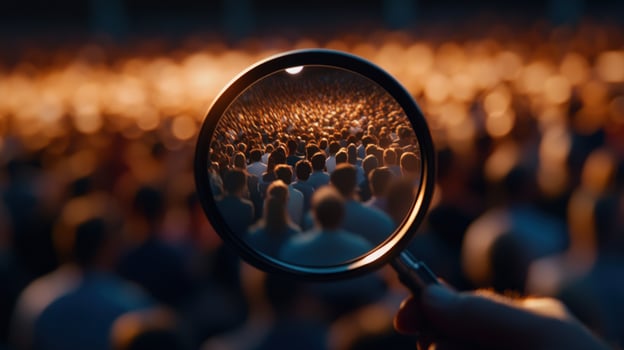 Magnifying the Crowd A Close-Up View of a Vast Gathering photo