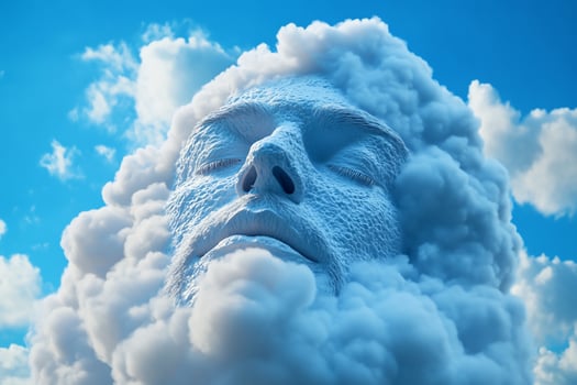 Serene Cloud Face Dreaming Sky Conceptual Art photo