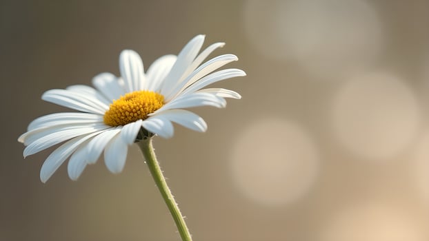 Elegant Daisy Bloom on a Blurred Background A Floral Symphony of Simplicity and Grace photo
