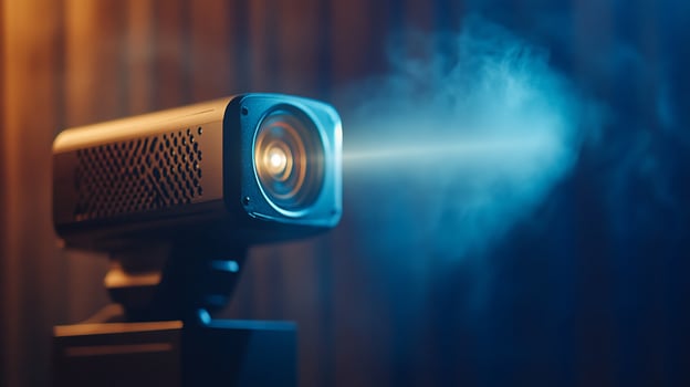 Projector beam smoky room presentation photo