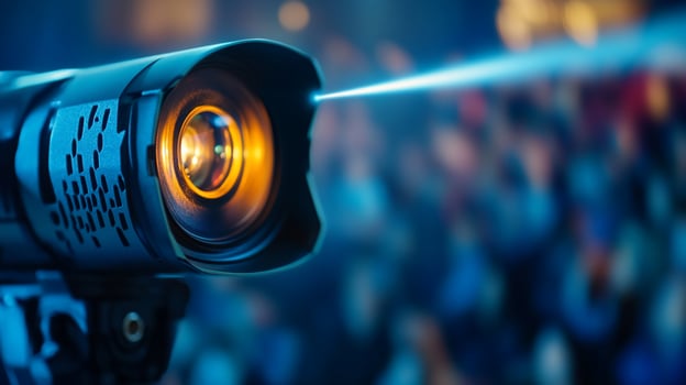 Concert spotlight beam audience event filming photo