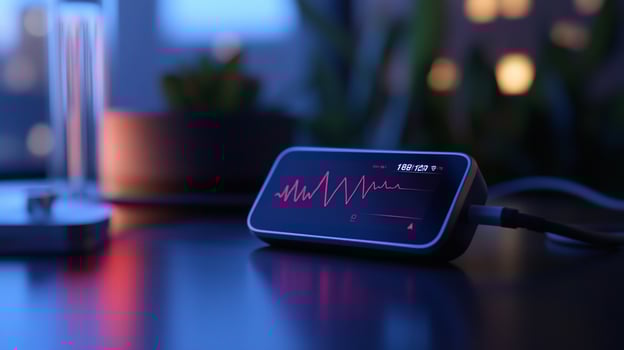 Nighttime Heart Rate Monitor Displaying Data photo