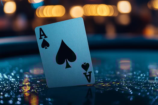 Ace of Spades night casino wet table bokeh photo