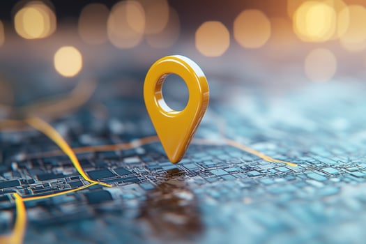 City map navigation pin location urban bokeh photo