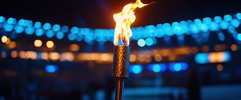 Burning Torch Night Festive Event Lights photo