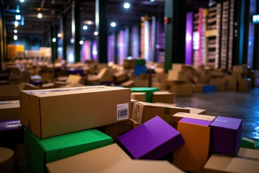 Cardboard boxes warehouse storage logistics photo