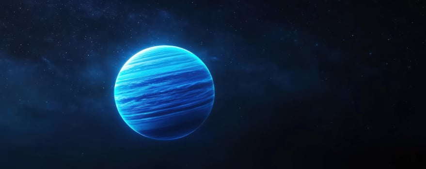 Blue planet in space cosmic background science fiction photo