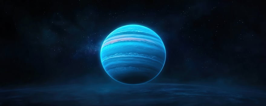 An image of a blue planet floating in space photo