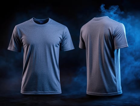 White T-Shirt Mockup, Smoky Background Design Template photo