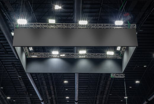 Hanging black horizontal billboard clipping path for mock up photo