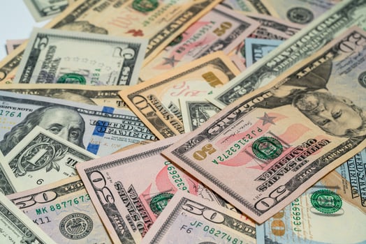 Currency Bills and Banknotes Arranged on a Flat Surface photo