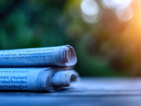 Rolled Newspapers Outdoor Sunrise photo