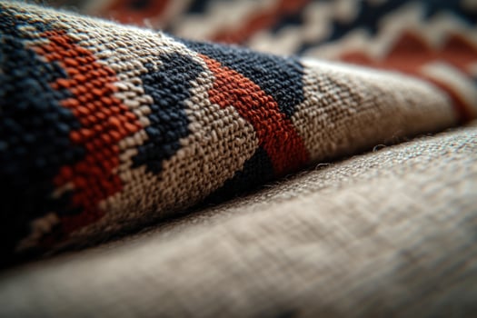 Textured fabric folds, close-up, studio shot, beige background, home decor photo