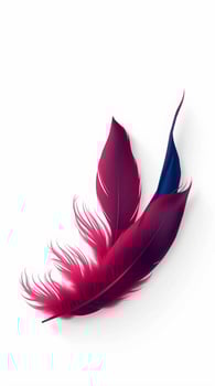 Elegant Crimson and Indigo Feathers A Delicate Design Element photo