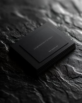 Luxury Black Business Card Mockup on Dark Textured Background photo