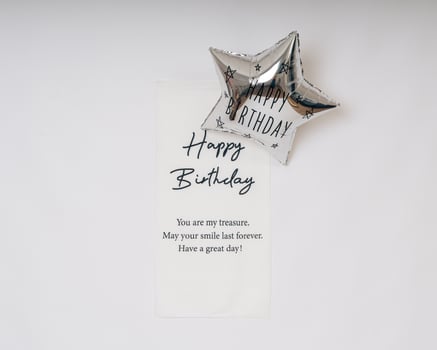 Minimalist Birthday Greeting with Star Balloon photo