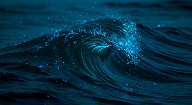 Deep Blue Ocean Wave with Water Droplets in Motion for Marine Nature or Water Sports Background photo