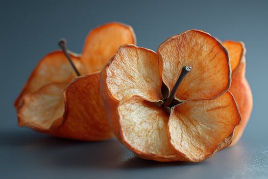 Two pieces of fruit that are cut in half photo
