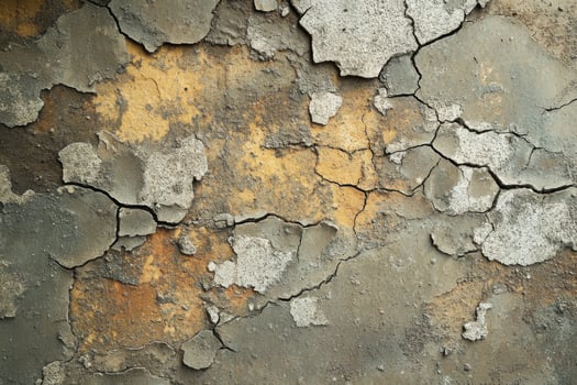 Old cracked wall with peeling paint photo
