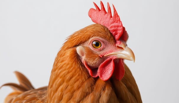 Elegant Studio Portrait of a Brown Hen with a Striking Red Comb and Wattle photo