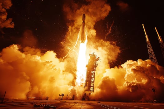 A spacex rocket lifts off from the ground photo