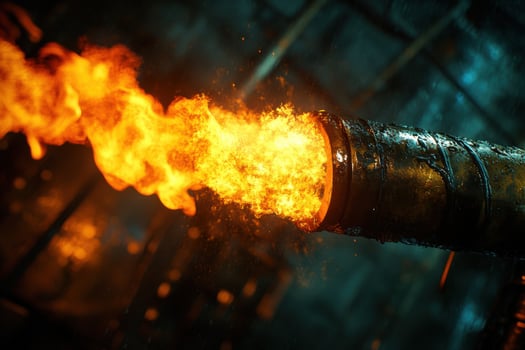 A close up of a fire burning in a metal pipe photo