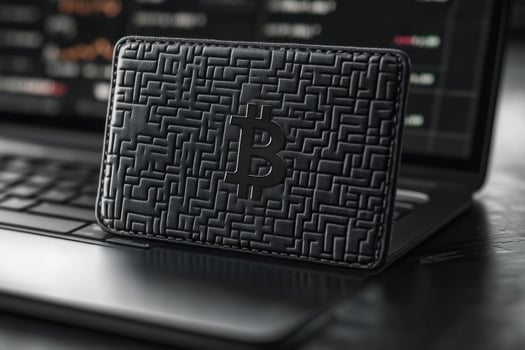 Bitcoin wallet on laptop photo