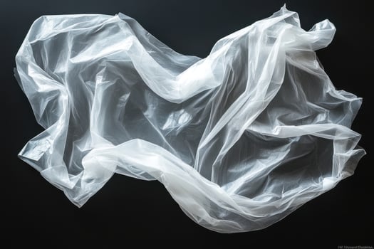 A plastic bag on a black background photo