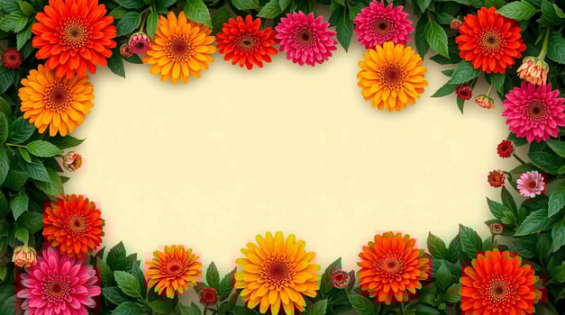 A frame with colorful flowers on it photo