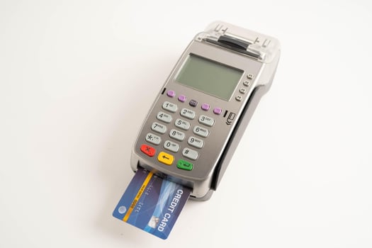 Payment POS terminal for finance and shopping business an photo