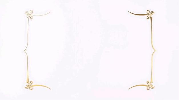 Elegant Gold Frame on White Background Perfect for Invitations Cards or Presentations photo