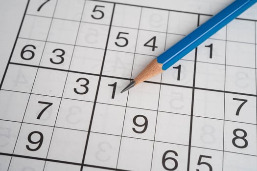 Puzzle game to play practice thinking. photo