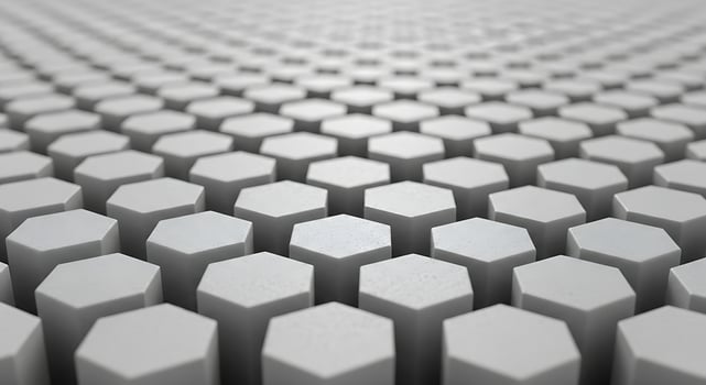 Abstract White Hexagonal Pattern on Gray Background for Technology Design photo