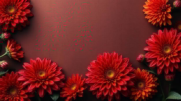 Red flowers on a dark background photo