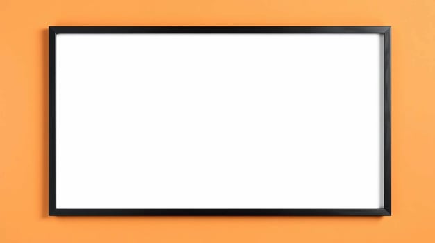 Blank white frame on orange background photo