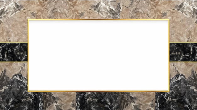 A marble frame with gold trim and a blank white space photo
