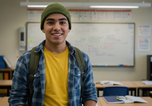 A boy wearing a hat photo