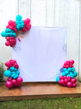 Vibrant Balloon Arch and Backdrop for Celebrations photo