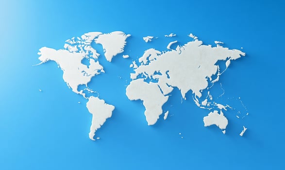 Conceptual world map global view geography regions photo