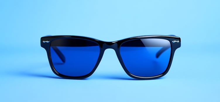 Blue lens eyewear fashion accessory studio shot photo