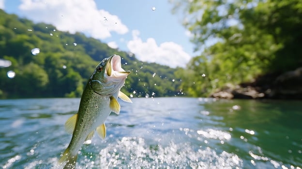 Fish leaping from water natural wildlife scene photo