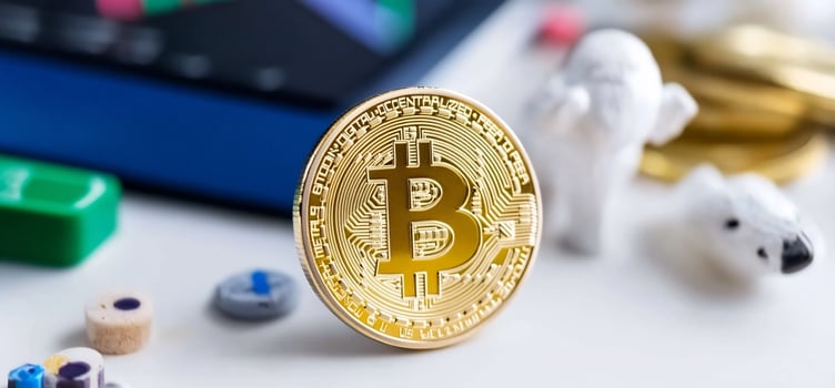 Cryptocurrency coin representing digital finance and modern investment photo