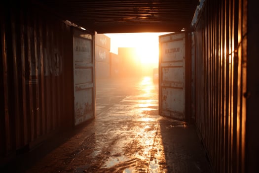 A door to a shipping container photo