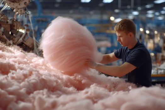A man is working on a cotton candy machine photo