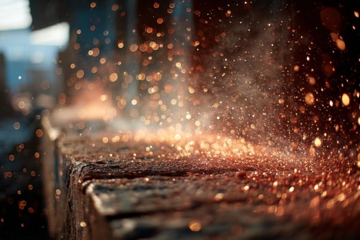 A close up of a piece of metal being ground photo