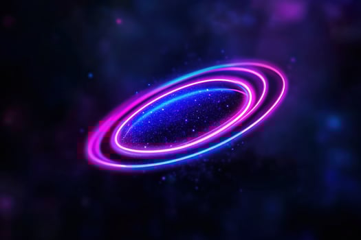 Cosmic rings glow, nebula background, digital art, website design photo
